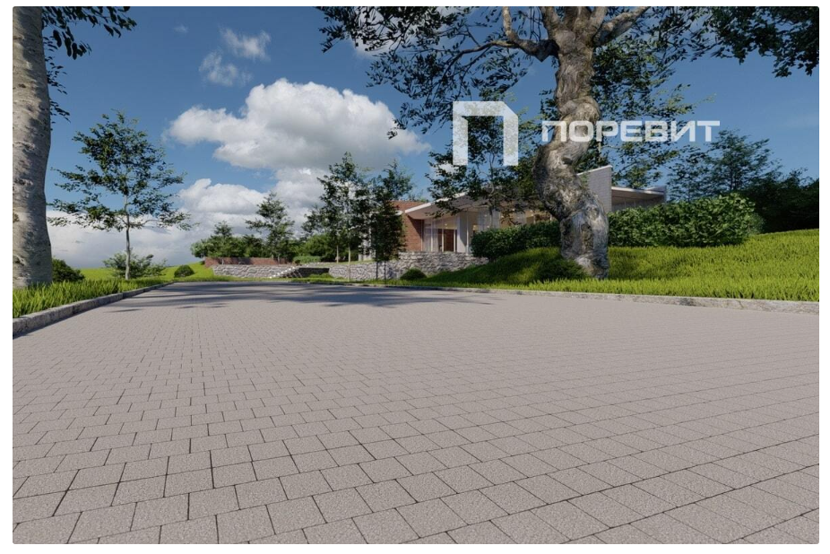 Тротуарная плитка квадрат 100х100х60 мм, гранит, Серый