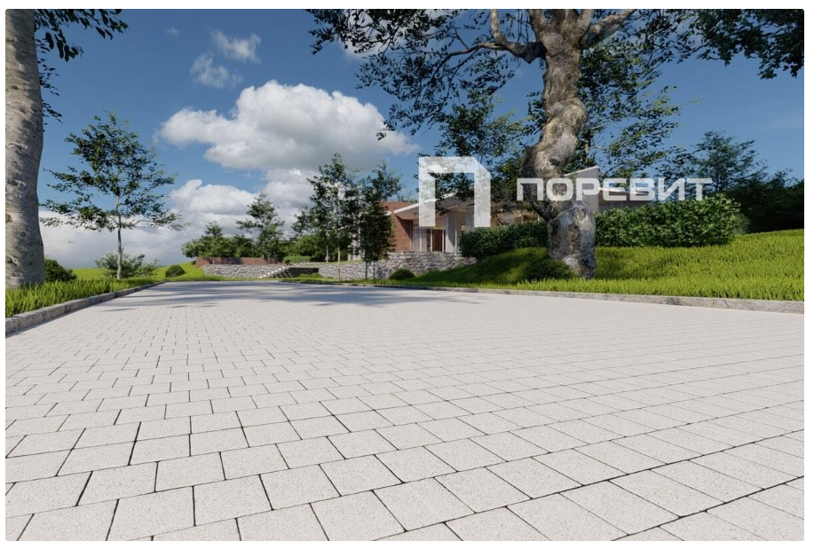 Тротуарная плитка квадрат 300х300х60 мм, гранит, Белый